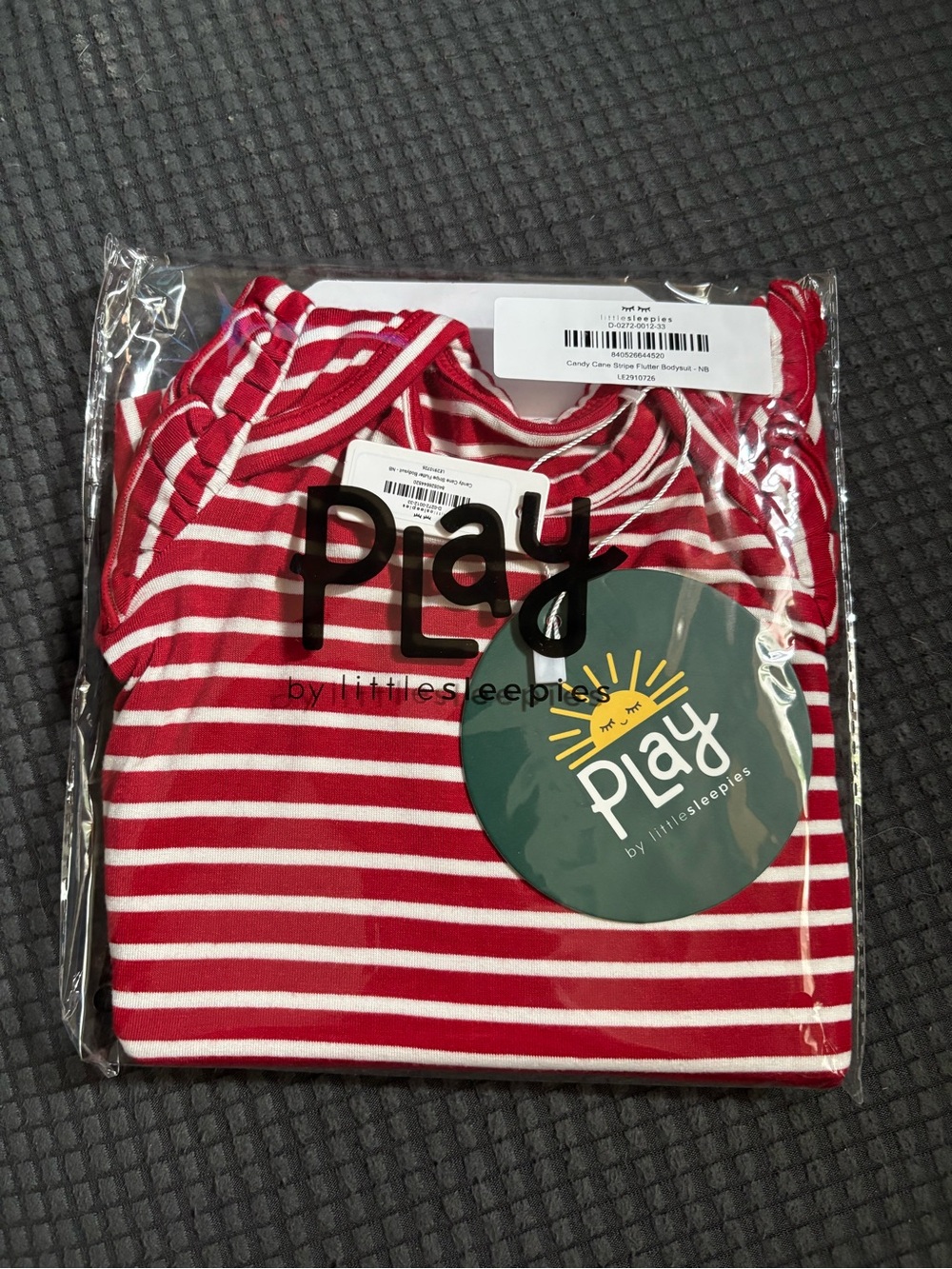 Little Sleepies Red & White Stripe bodysuit